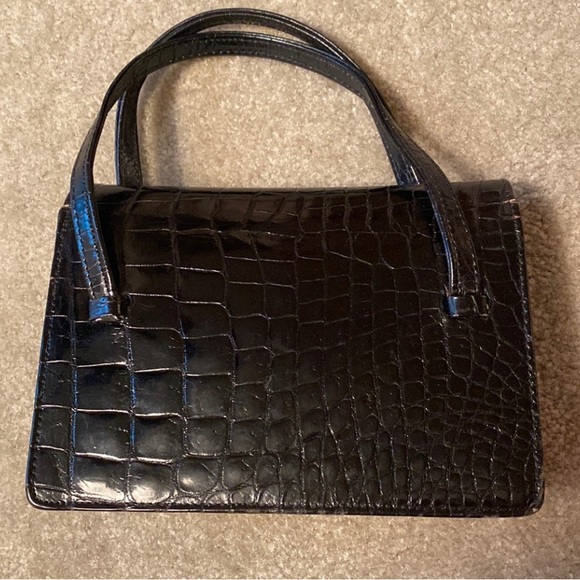 Saks Fifth Avenue genuine alligator bag in black